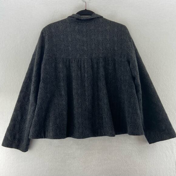 Eileen Fisher Black Gray Wool Blend Jacket Size Medium - Picture 7 of 7